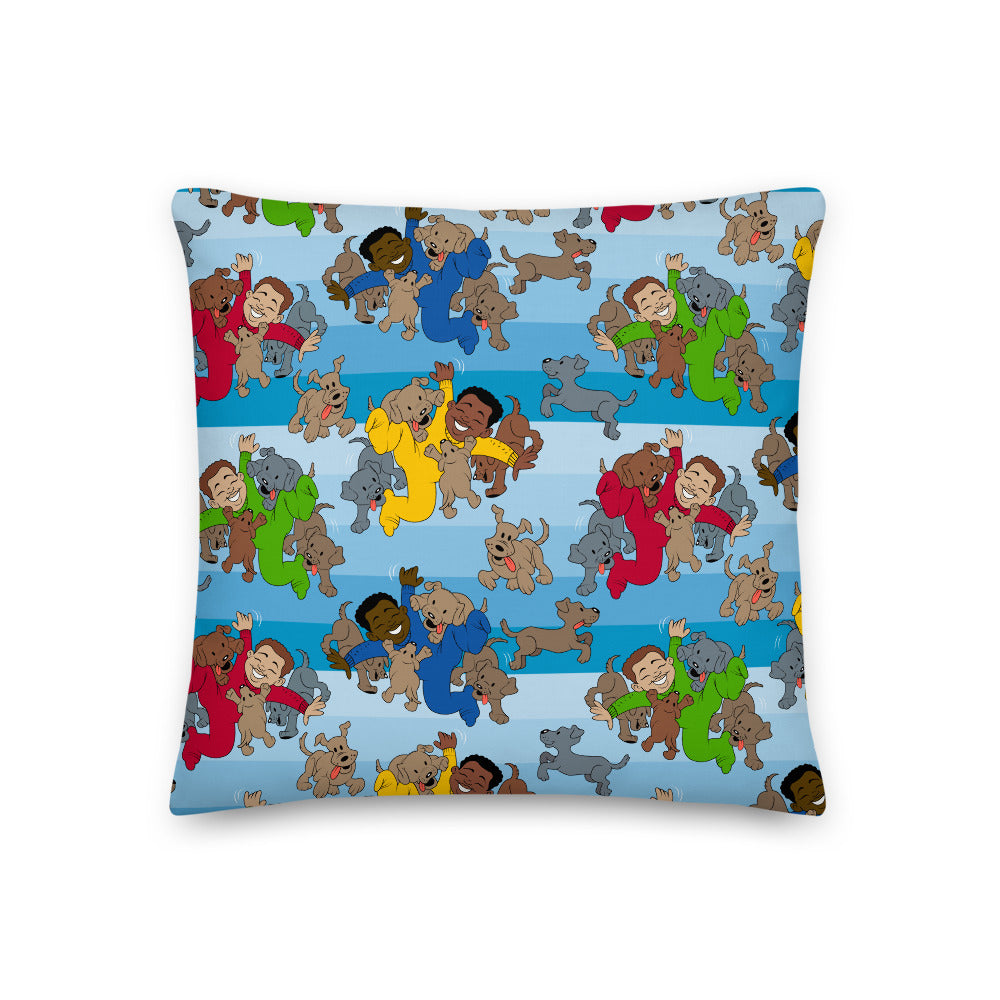 Kidflava Kids™ Boys and Puppies pillow - Blue