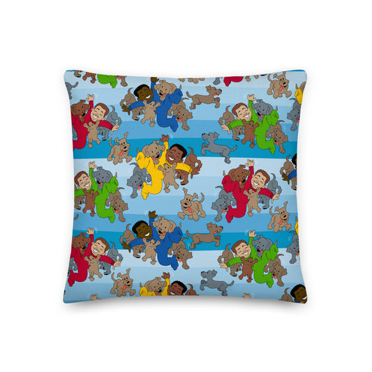 Kidflava Kids™ Boys and Puppies pillow - Blue