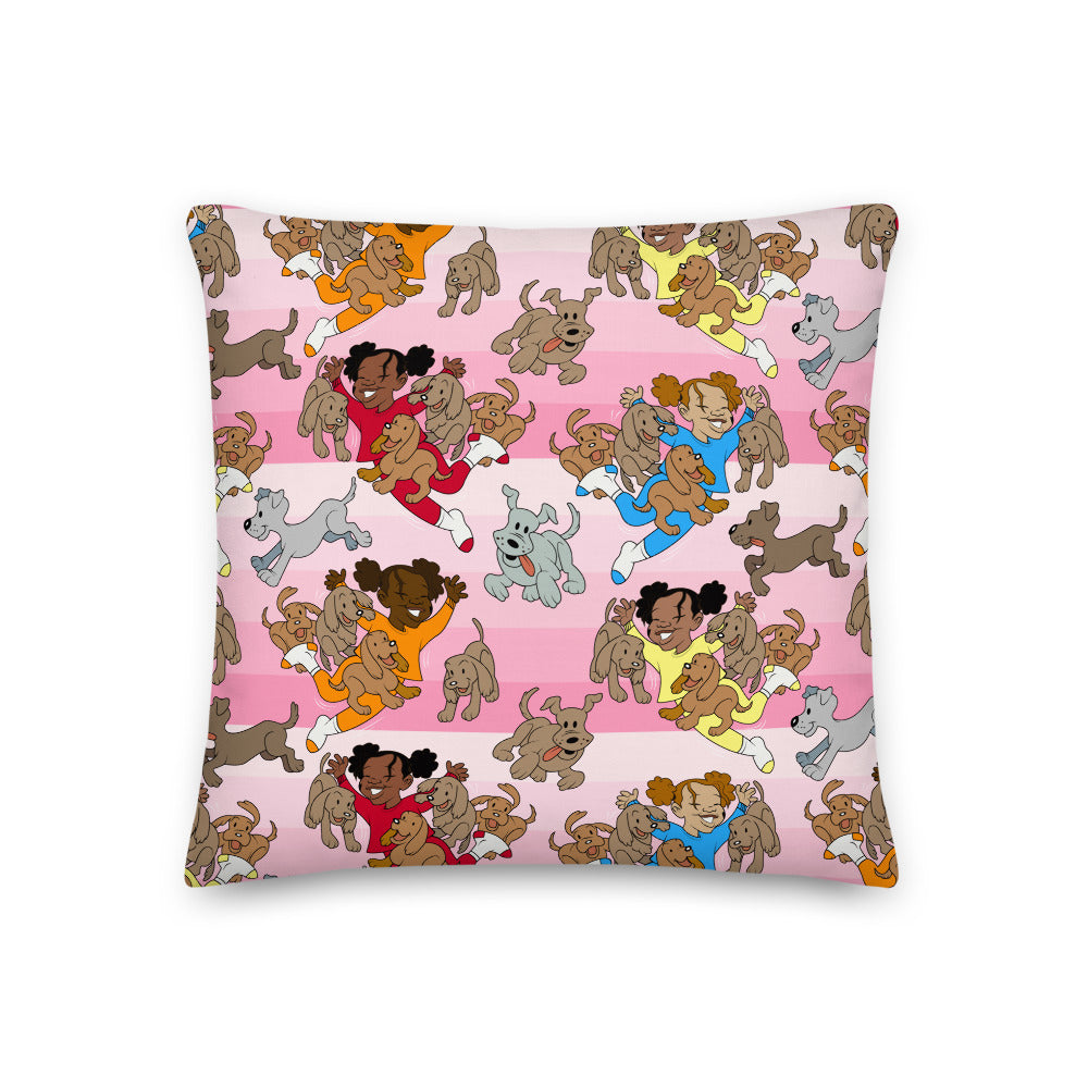 Kidflava Kids™ Girls and Puppies pillow - Pink