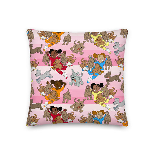 Kidflava Kids™ Girls and Puppies pillow - Pink