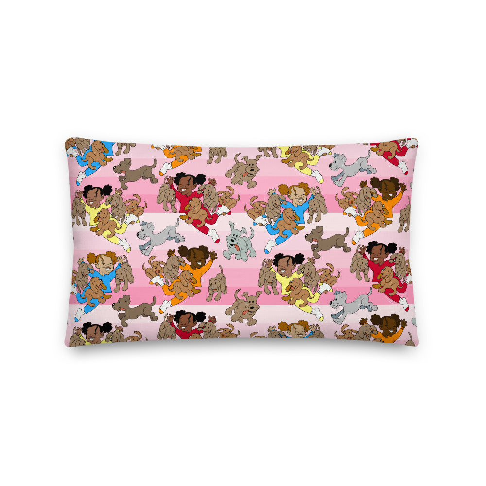Kidflava Kids™ Girls and Puppies pillow - Pink