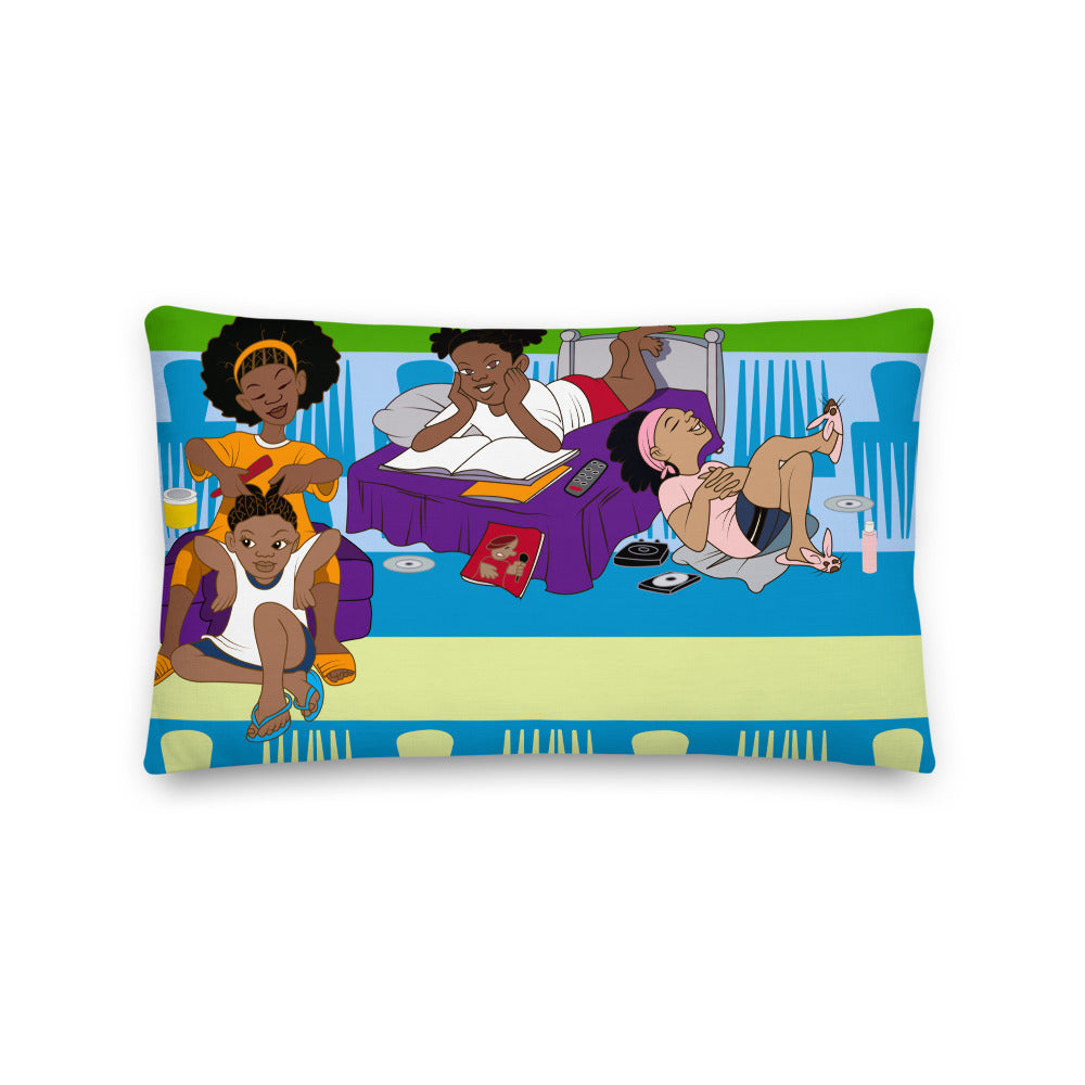 Kidflava Kids™ Luv My Hair pillow - Blue/Green