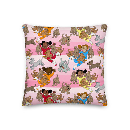 Kidflava Kids™ Girls and Puppies pillow - Pink