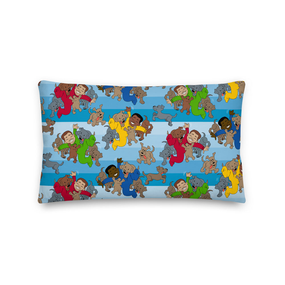 Kidflava Kids™ Boys and Puppies pillow - Blue